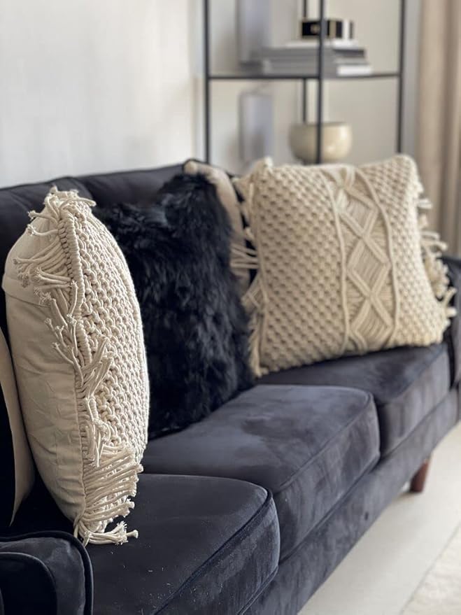 Macrame Cushions With Cover 16 x 16 inches - Leechoo